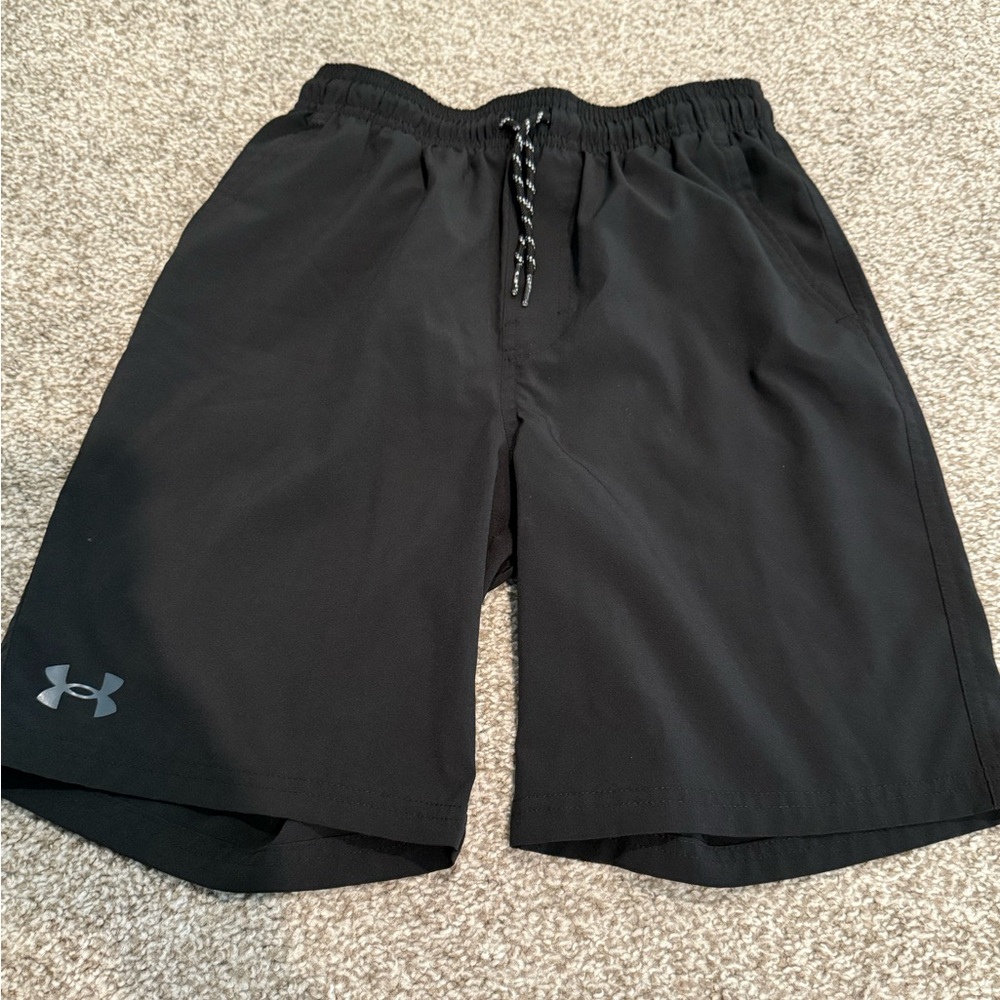 Under Armour Black Athletic Shorts with Structured Design